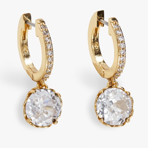 Kate Spade New York That Sparkle Pavé Mini Hoops in Gold (Brand New)